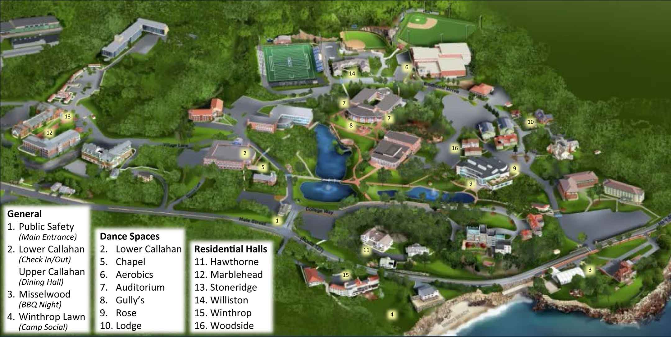 Endicott College Campus Map